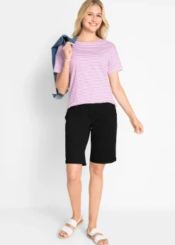 Bermuda paper touch en coton à taille confortable