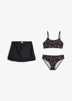 Bikini et jupe de bain (ens. 3 pces)
