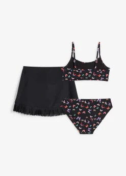 Bikini et jupe de bain (ens. 3 pces)