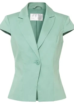 Blazer à manches courtes en satin de coton