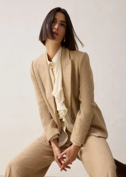 Blazer à motif chevrons, laine majoritaire