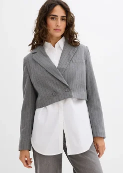 Blazer court avec col à revers