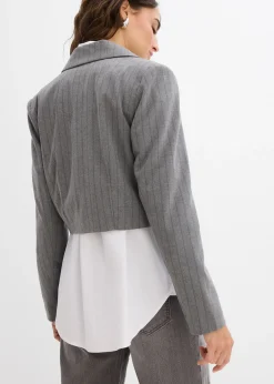 Blazer court avec col à revers