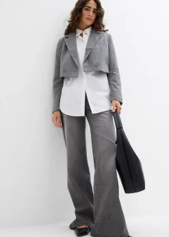 Blazer court avec col à revers