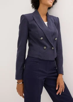 Blazer court avec épaulettes pour une silhouette structurée