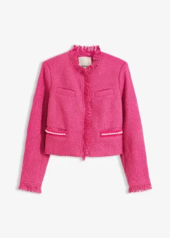 Blazer cropped en maille bouclette