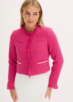 Blazer cropped en maille bouclette