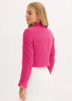 Blazer cropped en maille bouclette