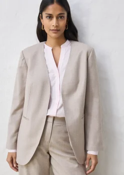 Blazer doux sans col