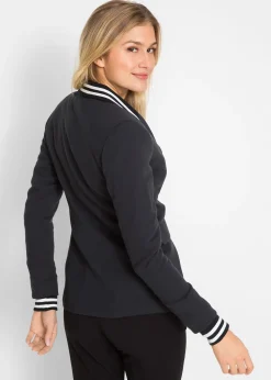 Blazer en coton à détails rayés