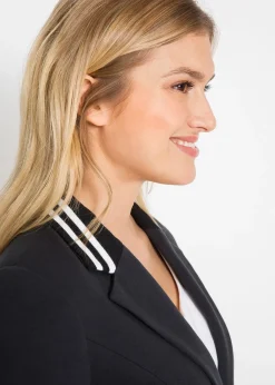 Blazer en coton à détails rayés
