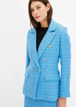 Blazer en maille bouclette à boutonnage double