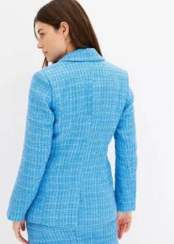 Blazer en maille bouclette à boutonnage double