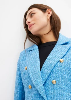 Blazer en maille bouclette à boutonnage double