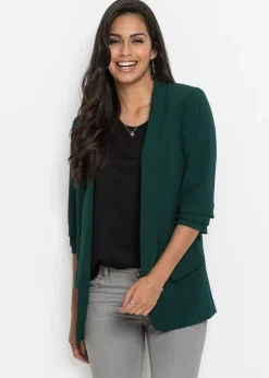 Blazer long à manches drapées