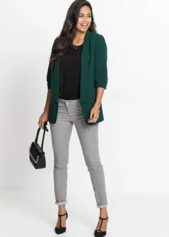 Blazer long à manches drapées