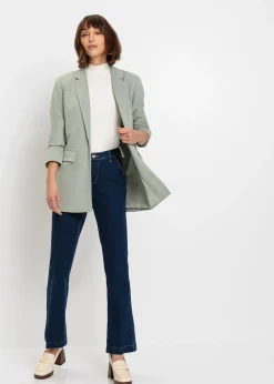 Blazer long en jersey avec poches