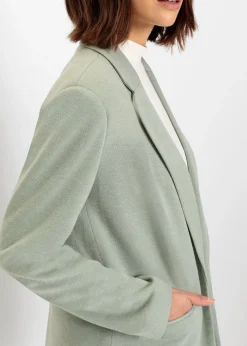 Blazer long en jersey avec poches
