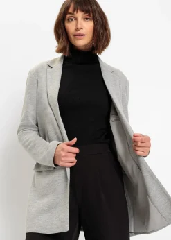 Blazer long en jersey avec poches