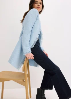 Blazer long en maille bouclée