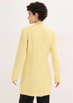 Blazer long en maille bouclée
