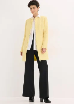 Blazer long en maille bouclée
