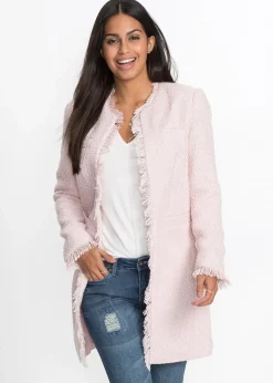 Blazer long en maille bouclée