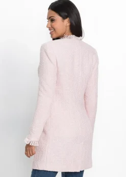 Blazer long en maille bouclée