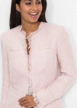 Blazer long en maille bouclée