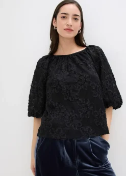 Blouse à motif floral texturé