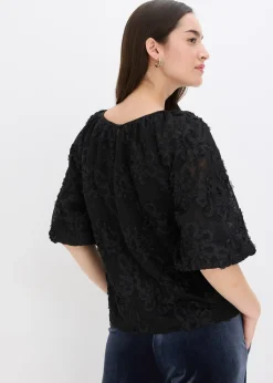 Blouse à motif floral texturé
