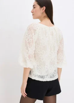 Blouse à motif floral texturé