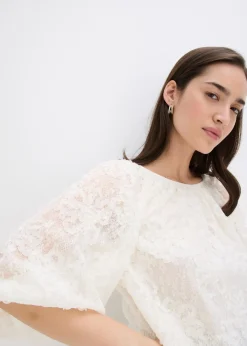 Blouse à motif floral texturé