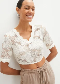 Blouse Dirndl en dentelle avec bouton