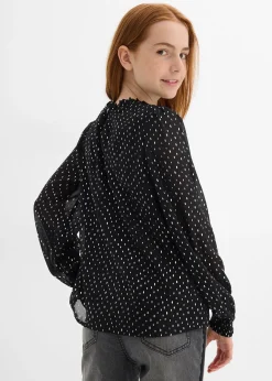 Blouse en mousseline à col volanté