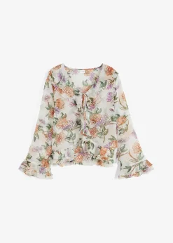 Blouse en mousseline à volants