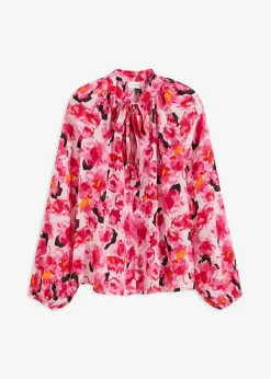 Blouse en mousseline avec lavallière