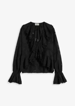 Blouse en mousseline légèrement transparente