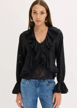 Blouse en mousseline légèrement transparente