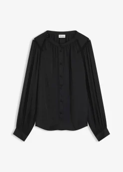 Blouse en satin avec galons en dentelle