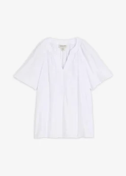 Blouse manches courtes, effet froissé