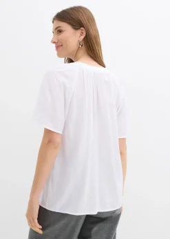 Blouse manches courtes, effet froissé