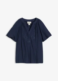 Blouse manches courtes, effet froissé