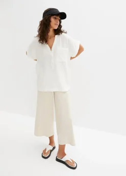Blouse manches courtes en gaze de coton