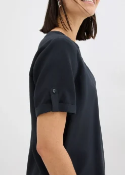 Blouse manches courtes en viscose mélangée