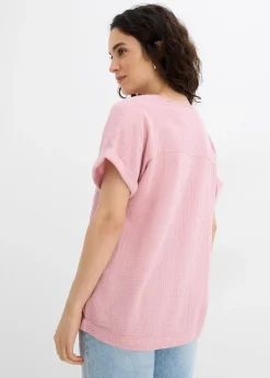 Blouse manches courtes en gaze de coton