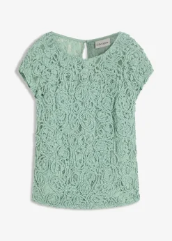Blouse manches courtes en dentelle