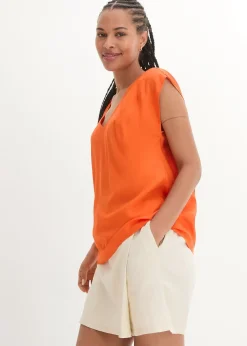 Blouse manches courtes en viscose fluide