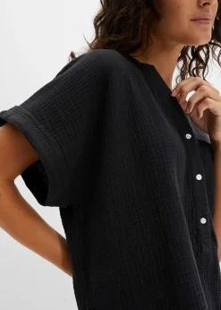 Blouse manches courtes en gaze de coton
