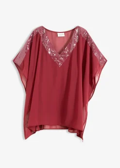 Blouse oversize à empiècement orné de sequins